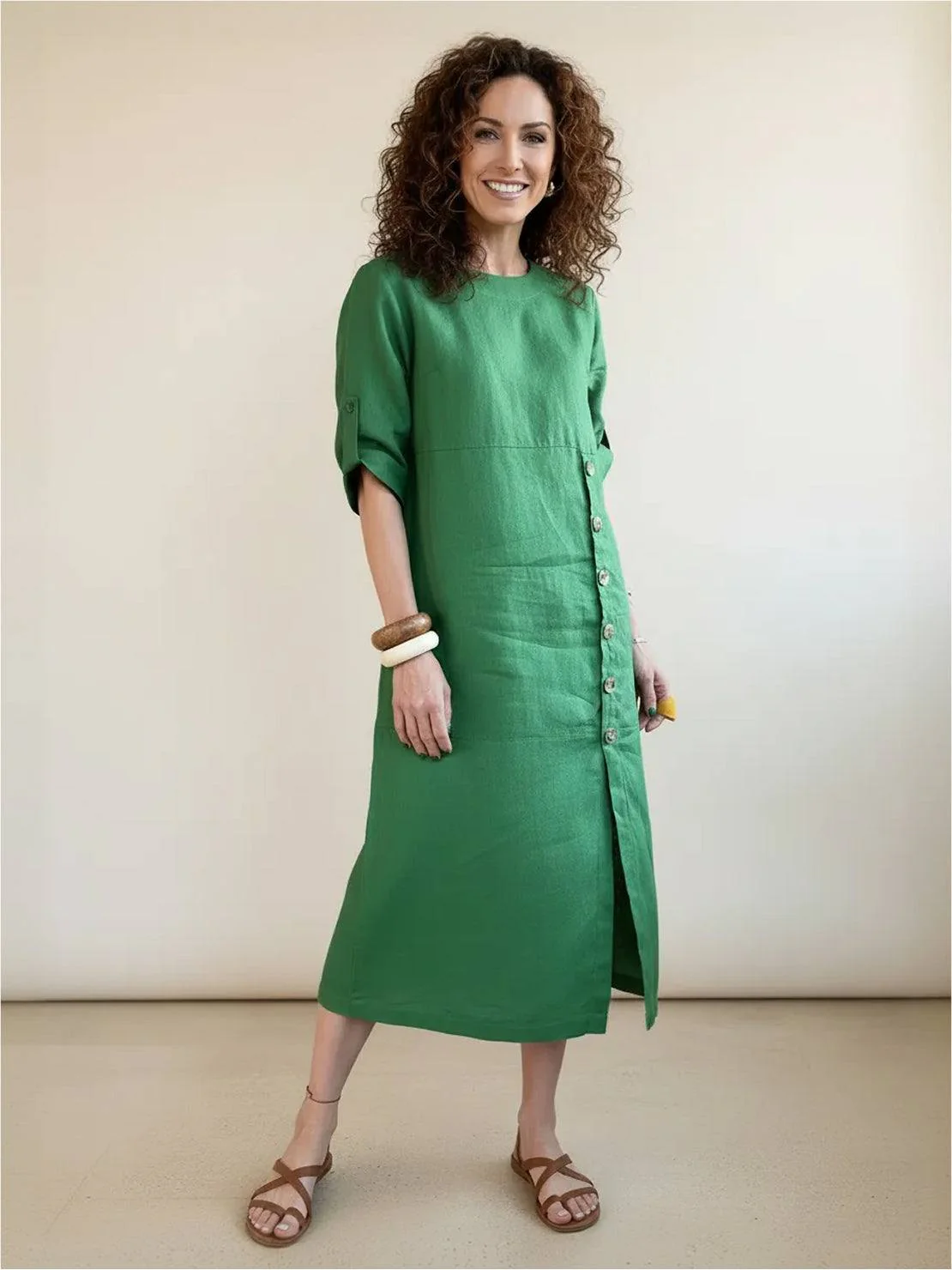 100% Linen Pure Elegance Dress - Image 19