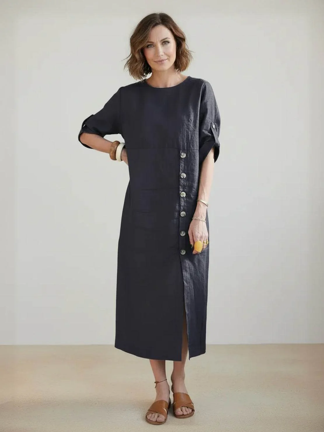 100% Linen Pure Elegance Dress - Image 21