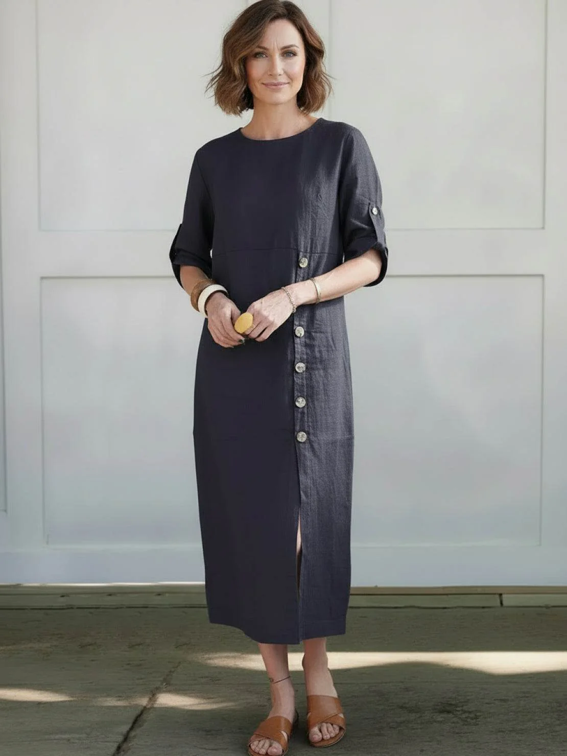 100% Linen Pure Elegance Dress - Image 24