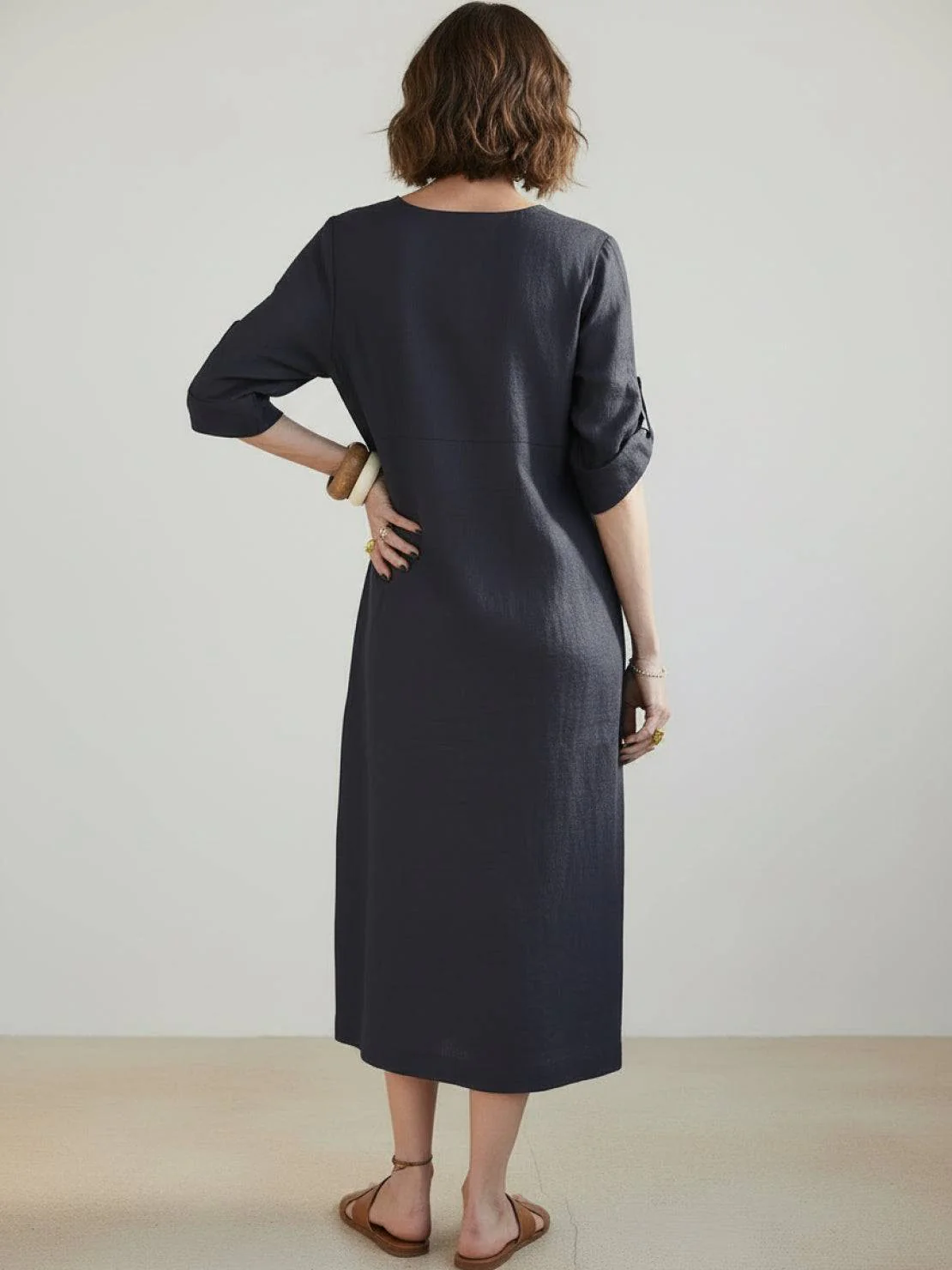 100% Linen Pure Elegance Dress - Image 25