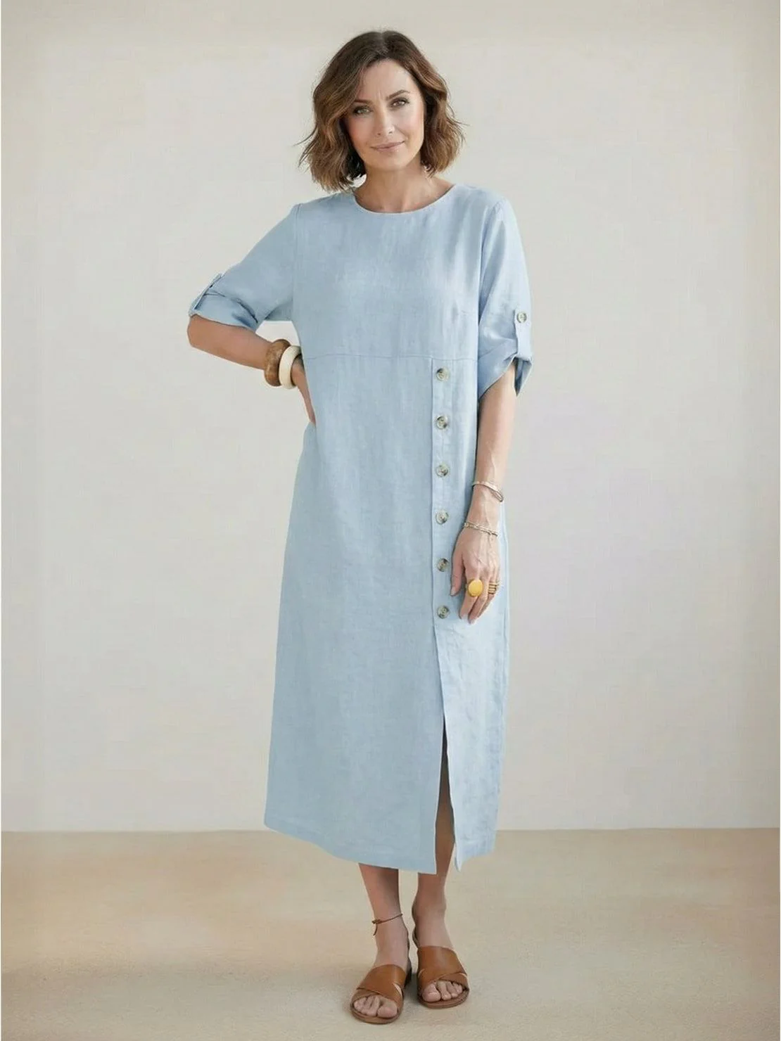 100% Linen Pure Elegance Dress - Image 4