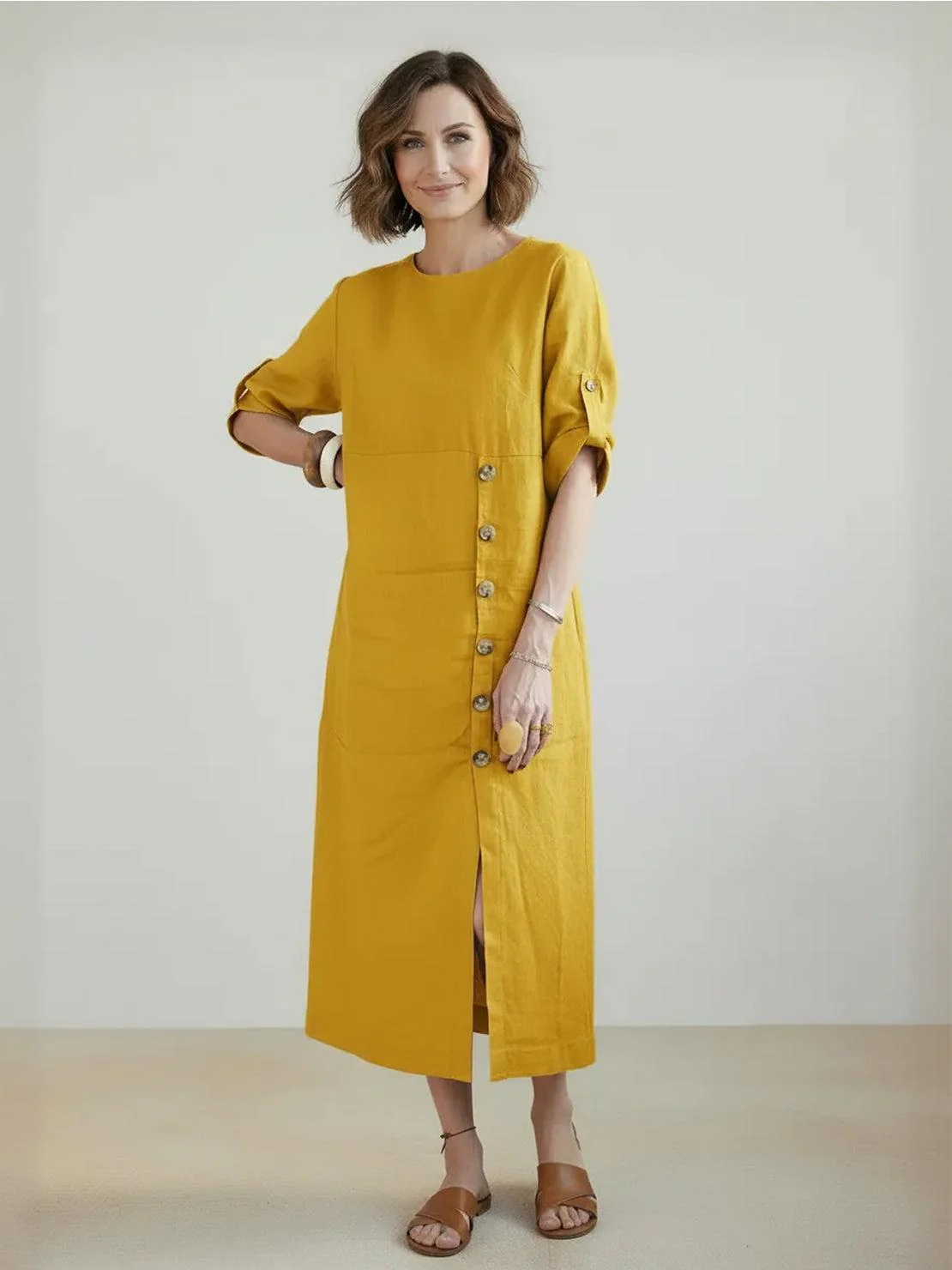 100% Linen Pure Elegance Dress - Image 6