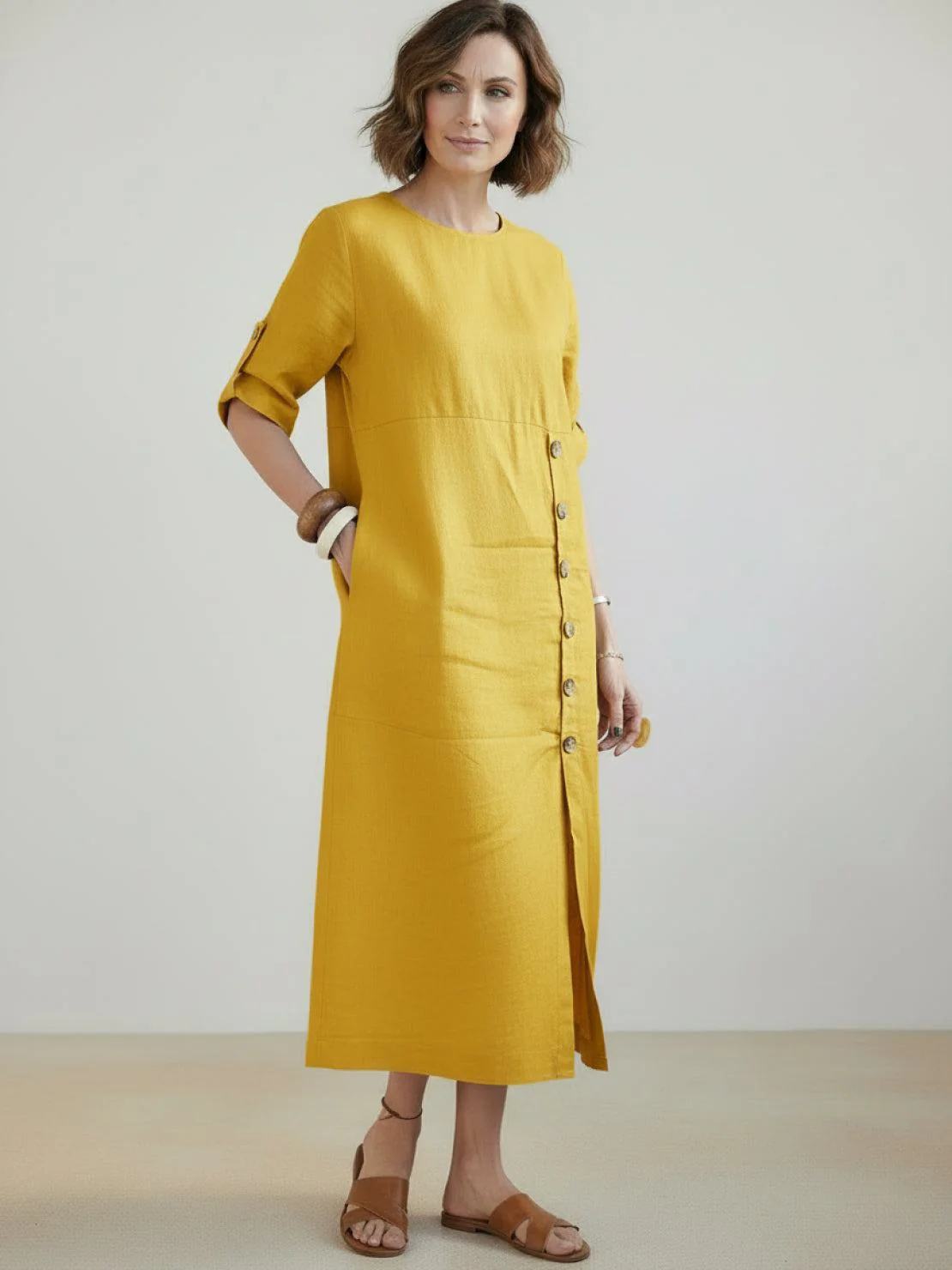100% Linen Pure Elegance Dress - Image 9