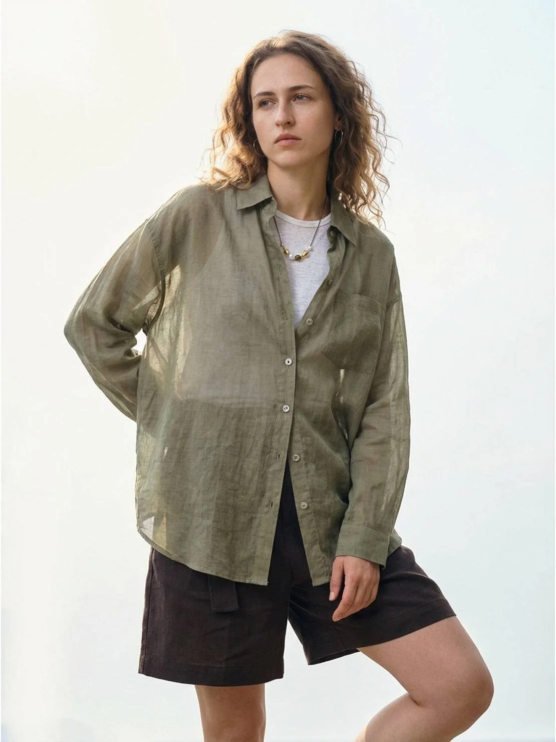 100% Linen Sheer Overshirt - Image 13