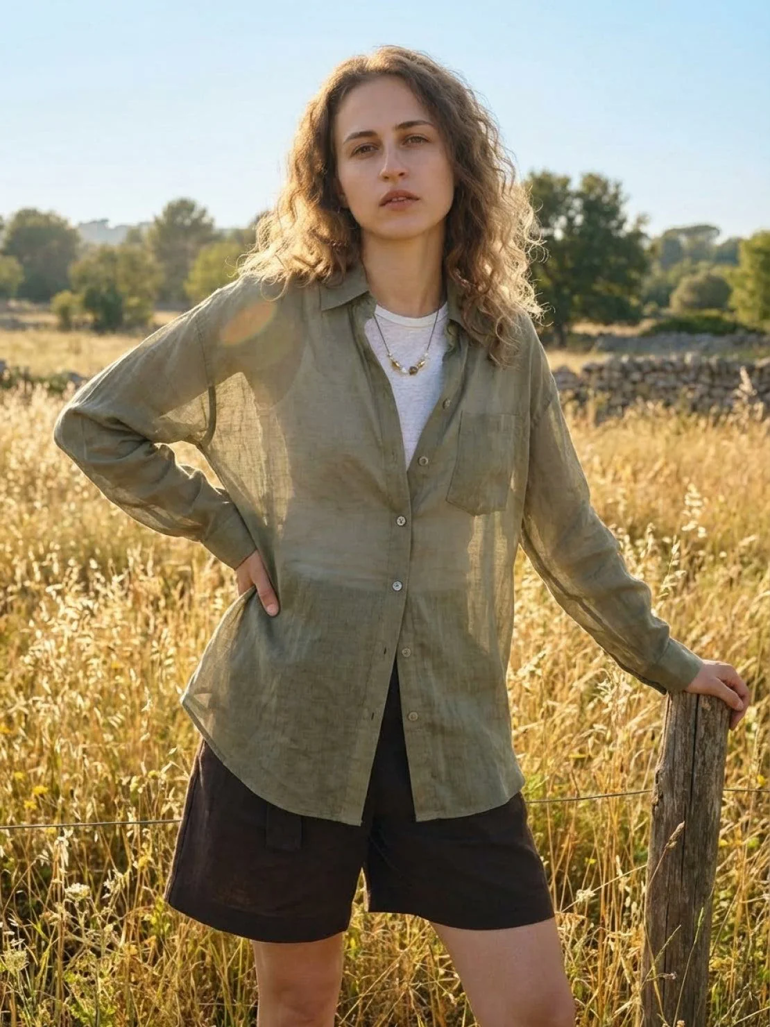 100% Linen Sheer Overshirt - Image 14
