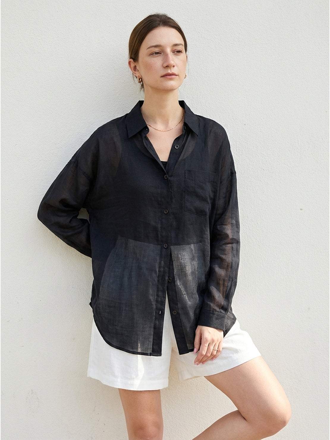 100% Linen Sheer Overshirt - Image 7