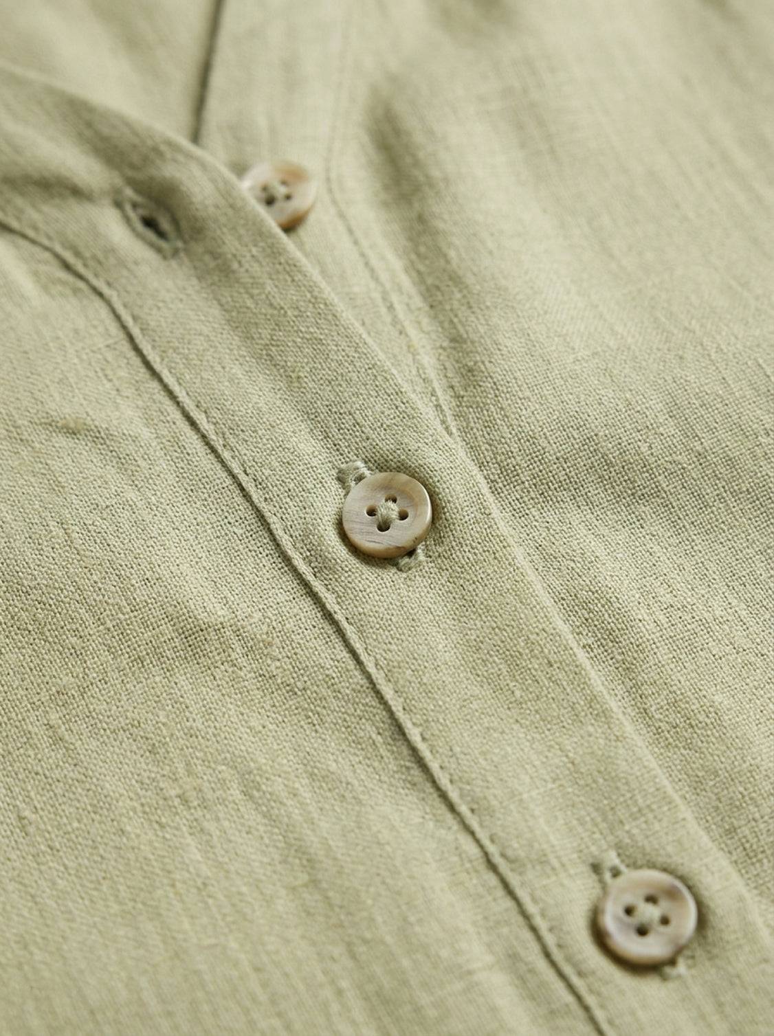 100% Linen V-Neck Shirt - Image 12