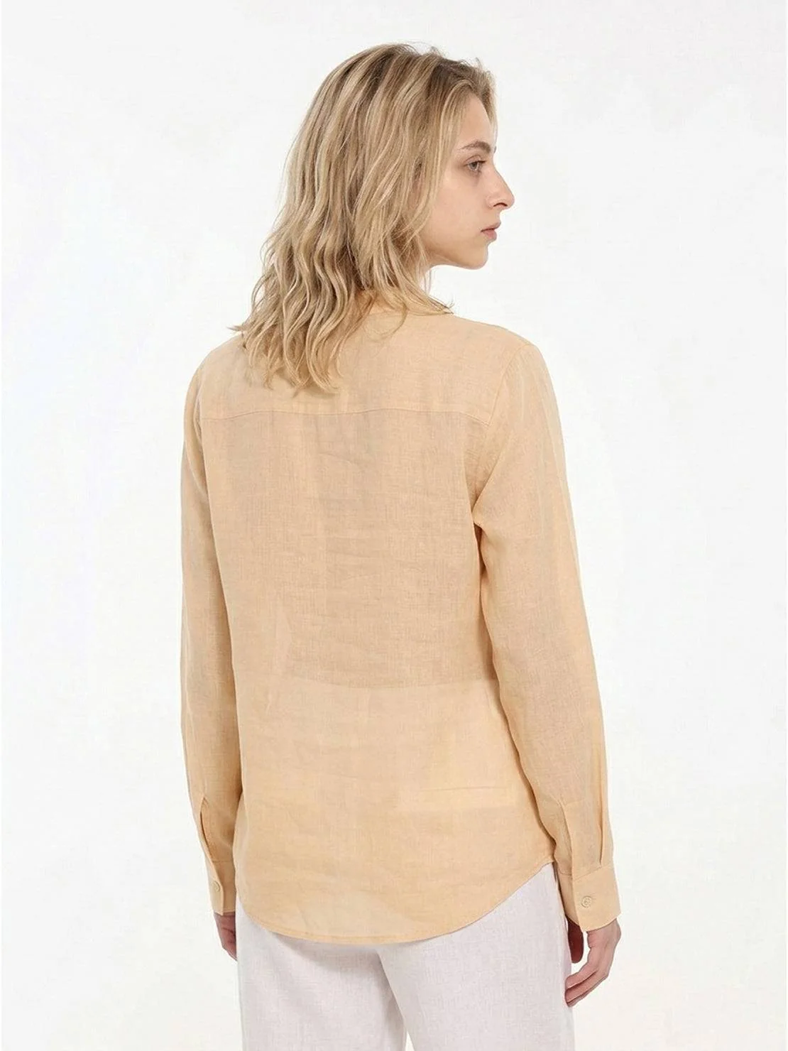 100% Linen V-Neck Shirt - Image 4