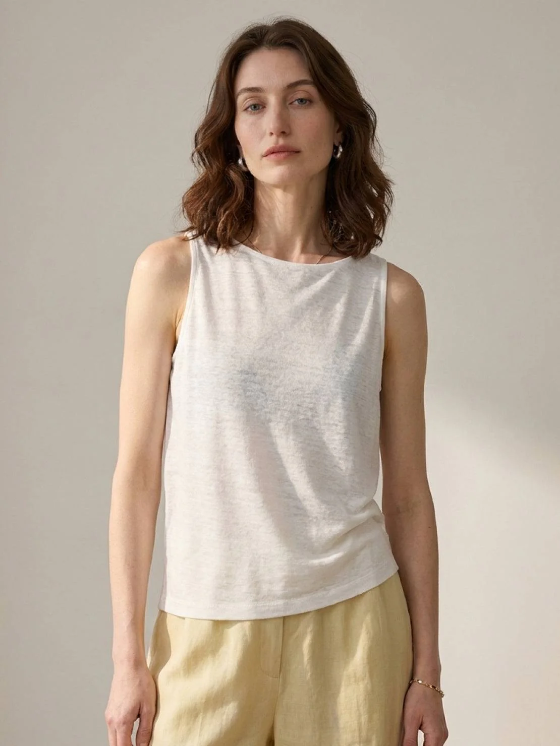 100% Linen Wide Neck Vest - Image 11