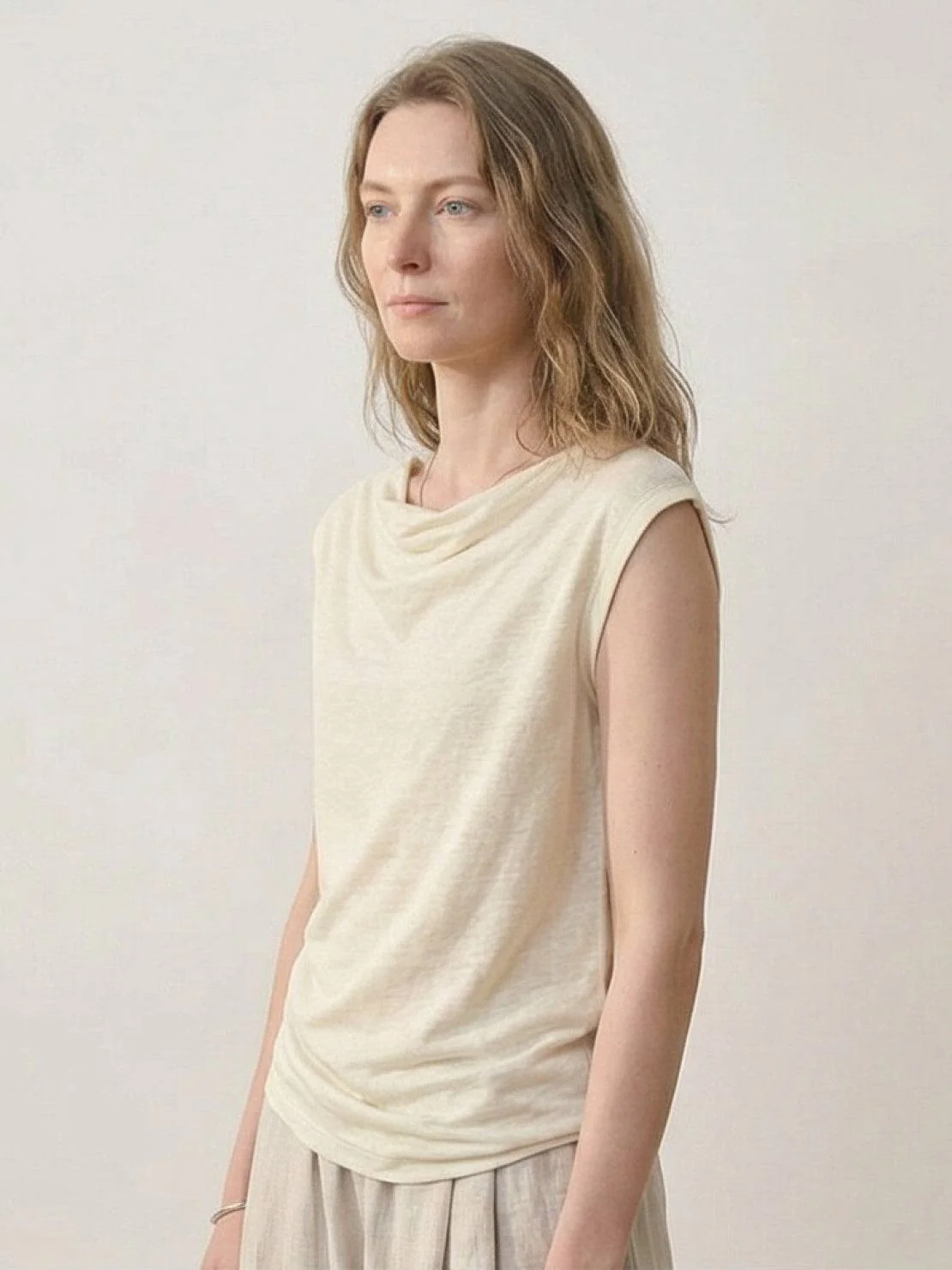 100% Linen Wide Neck Vest - Image 4