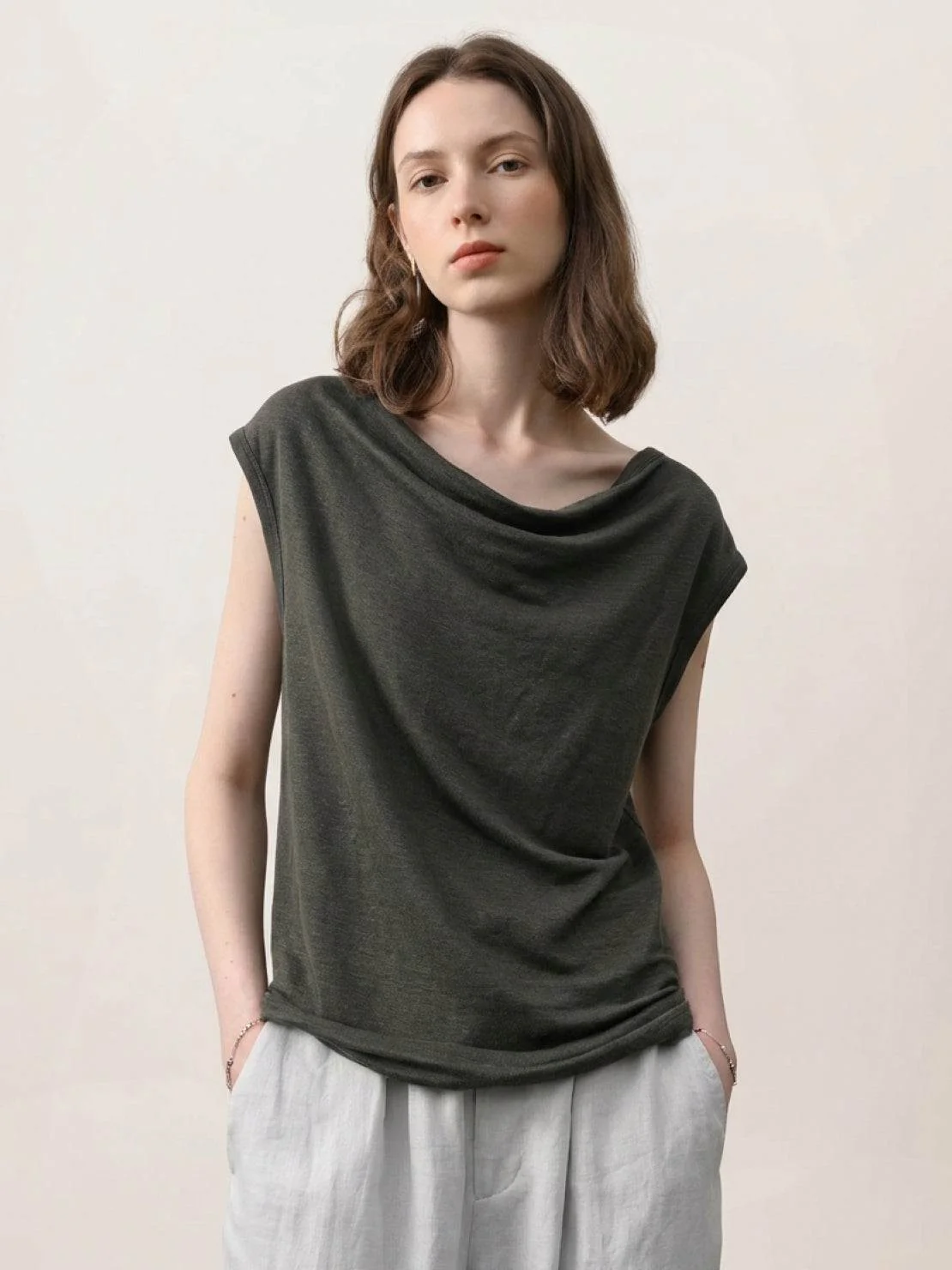 100% Linen Wide Neck Vest - Image 6