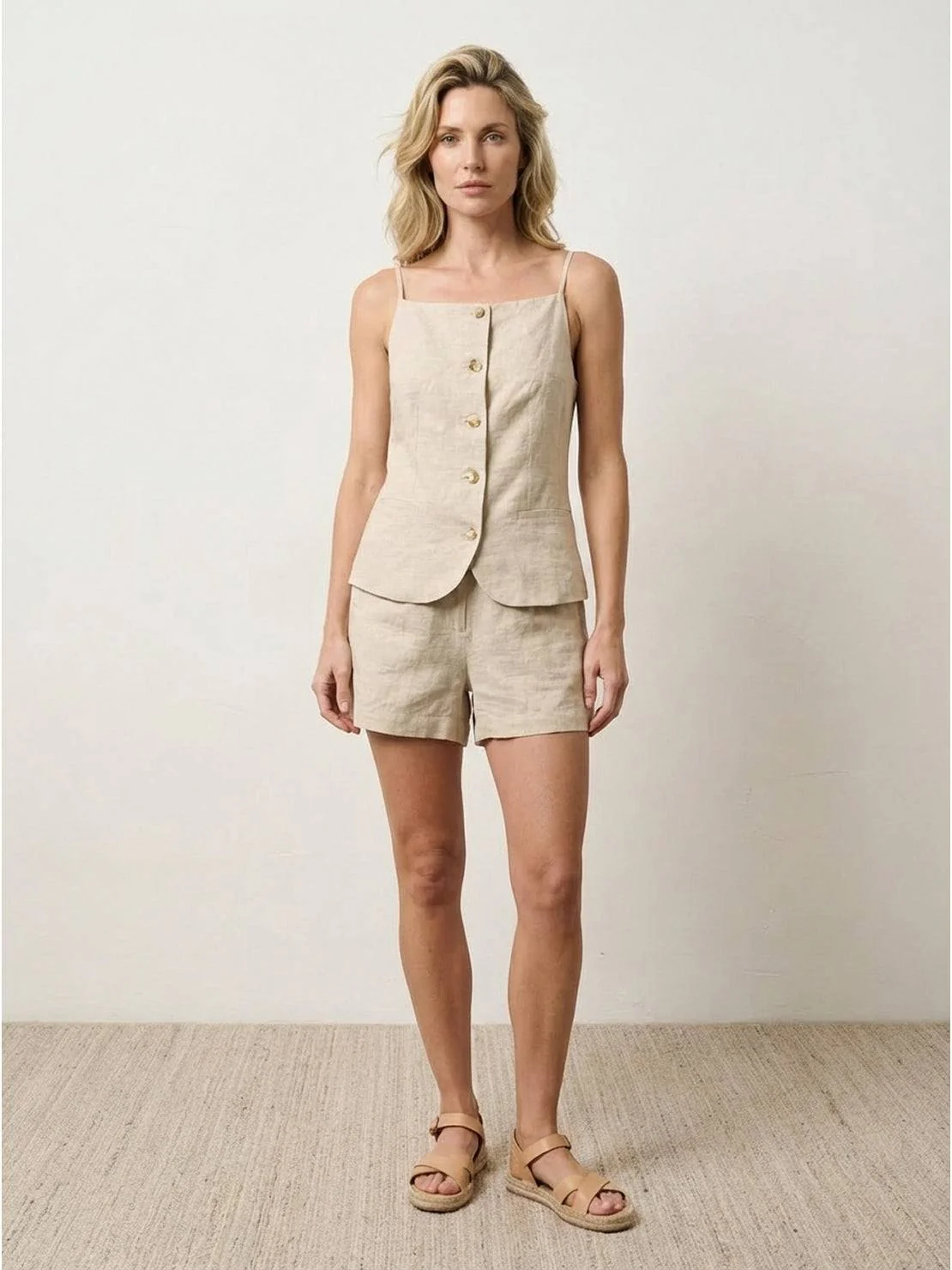 100% Linen Yarn-Dyed Vest - Image 10