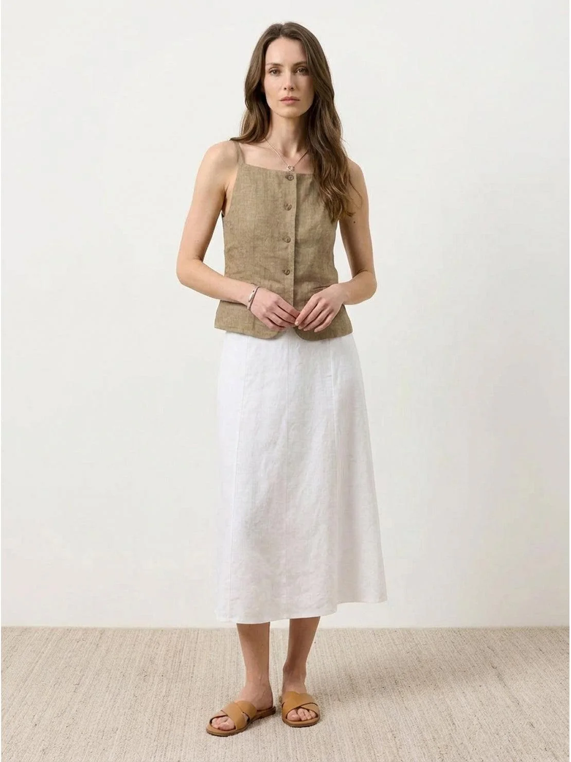100% Linen Yarn-Dyed Vest - Image 4
