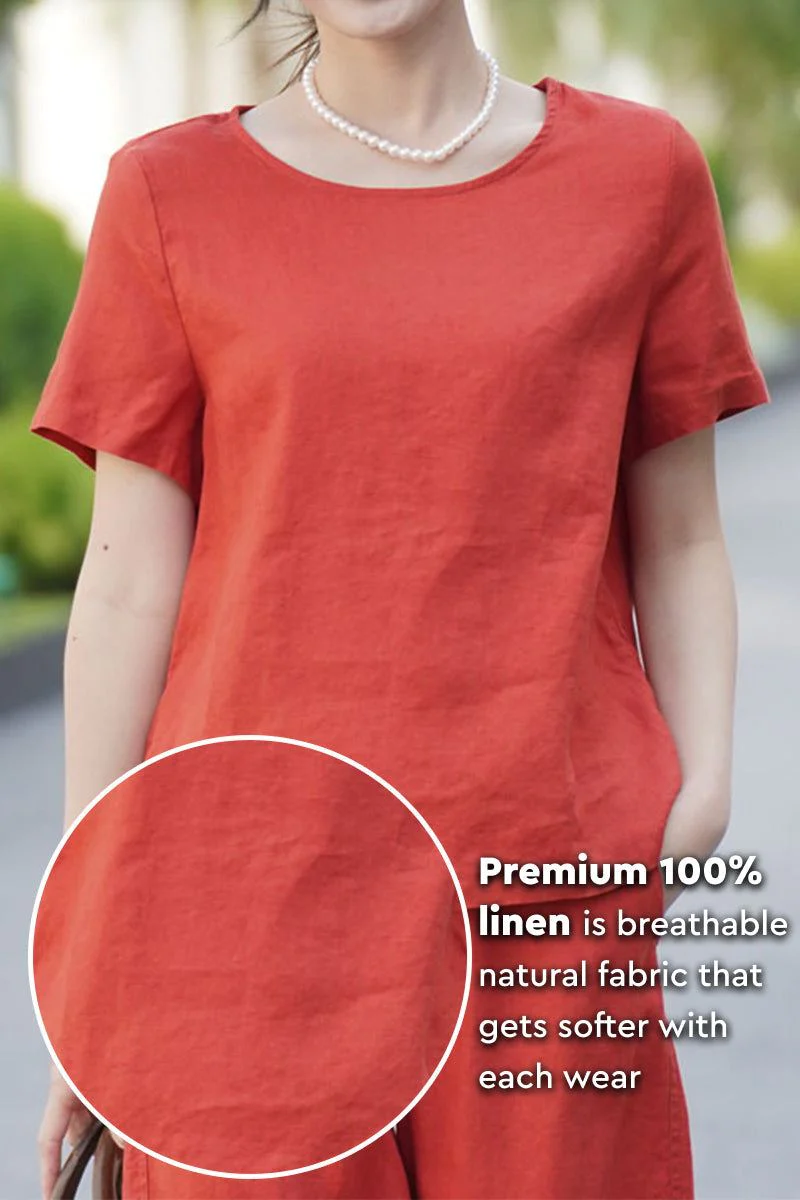 100% Pure Linen Breathable Classic Shirt - Image 3
