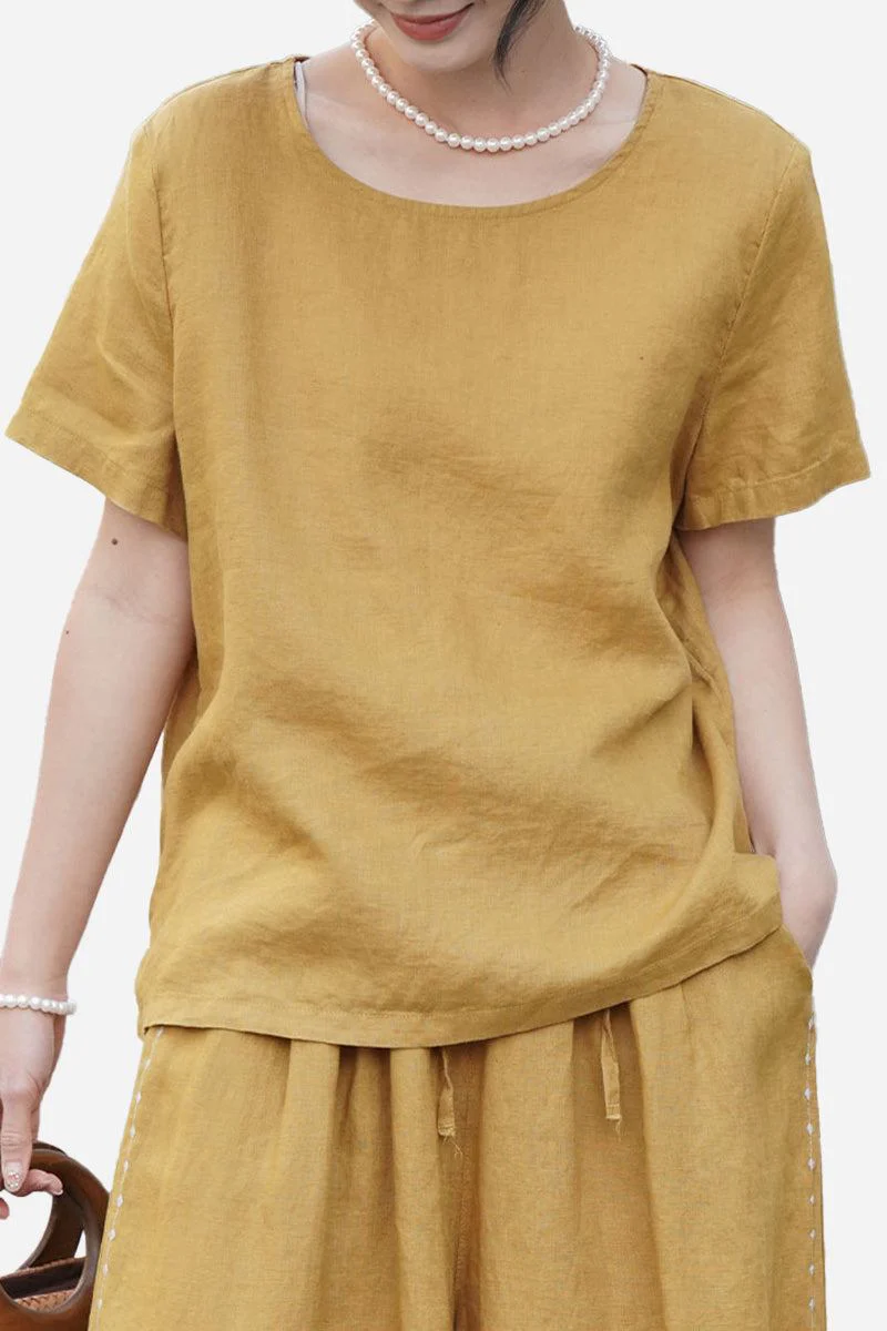 100% Pure Linen Breathable Classic Shirt - Image 4
