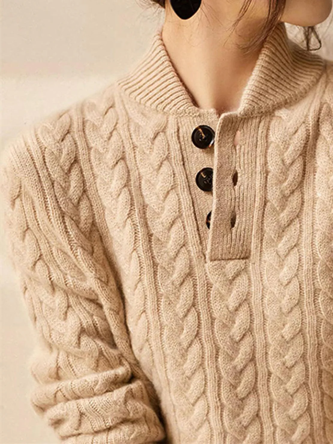 100% Wool Cable-Knit Sweater - Image 5
