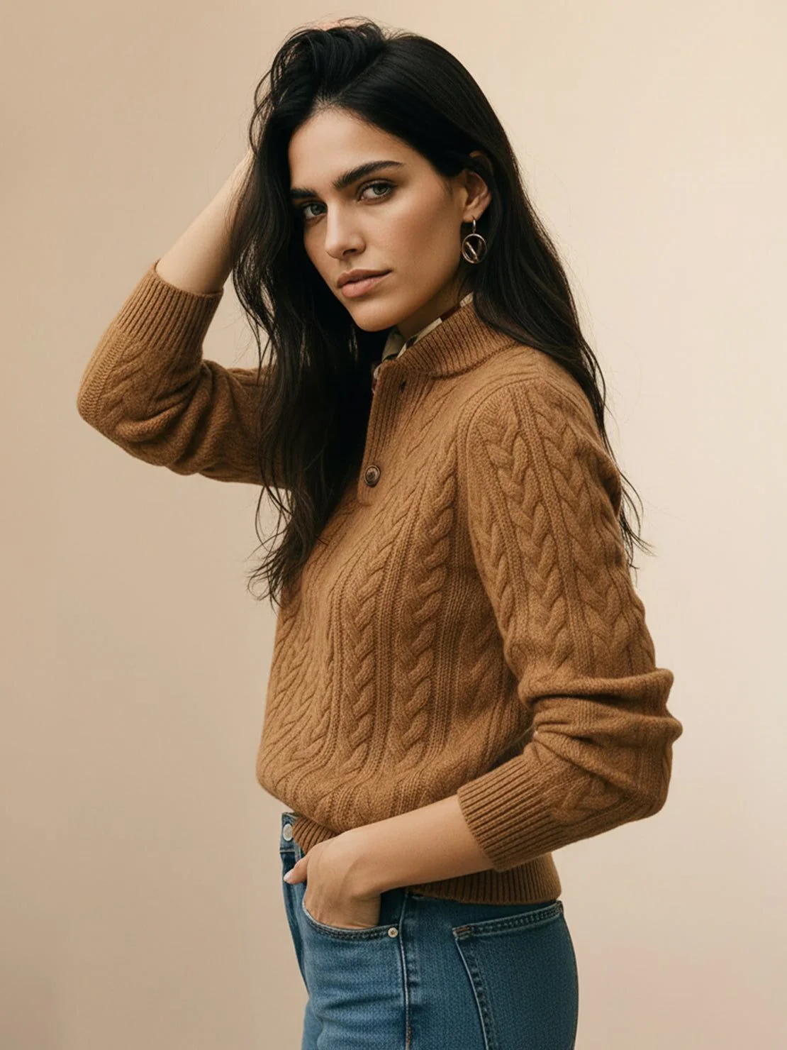 100% Wool Cable-Knit Sweater - Image 8