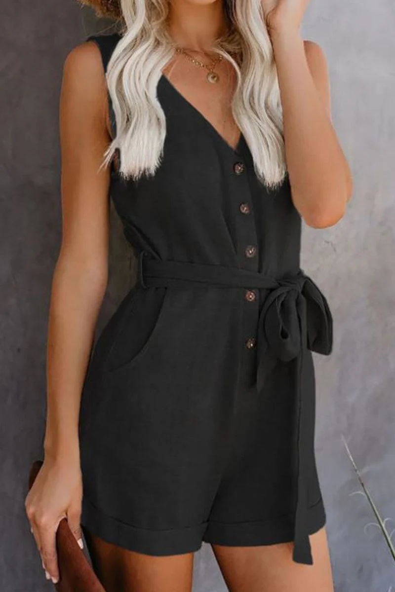 Alluring V-neck Layered Romper - Image 4