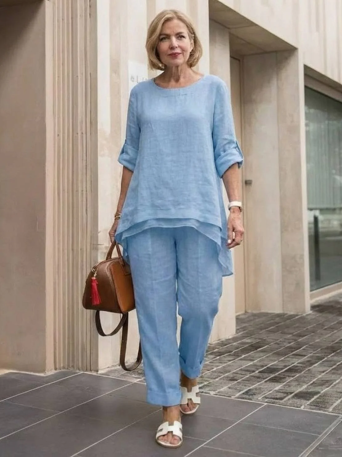 Asymmetrical Two-Piece Trouser Set - Image 10