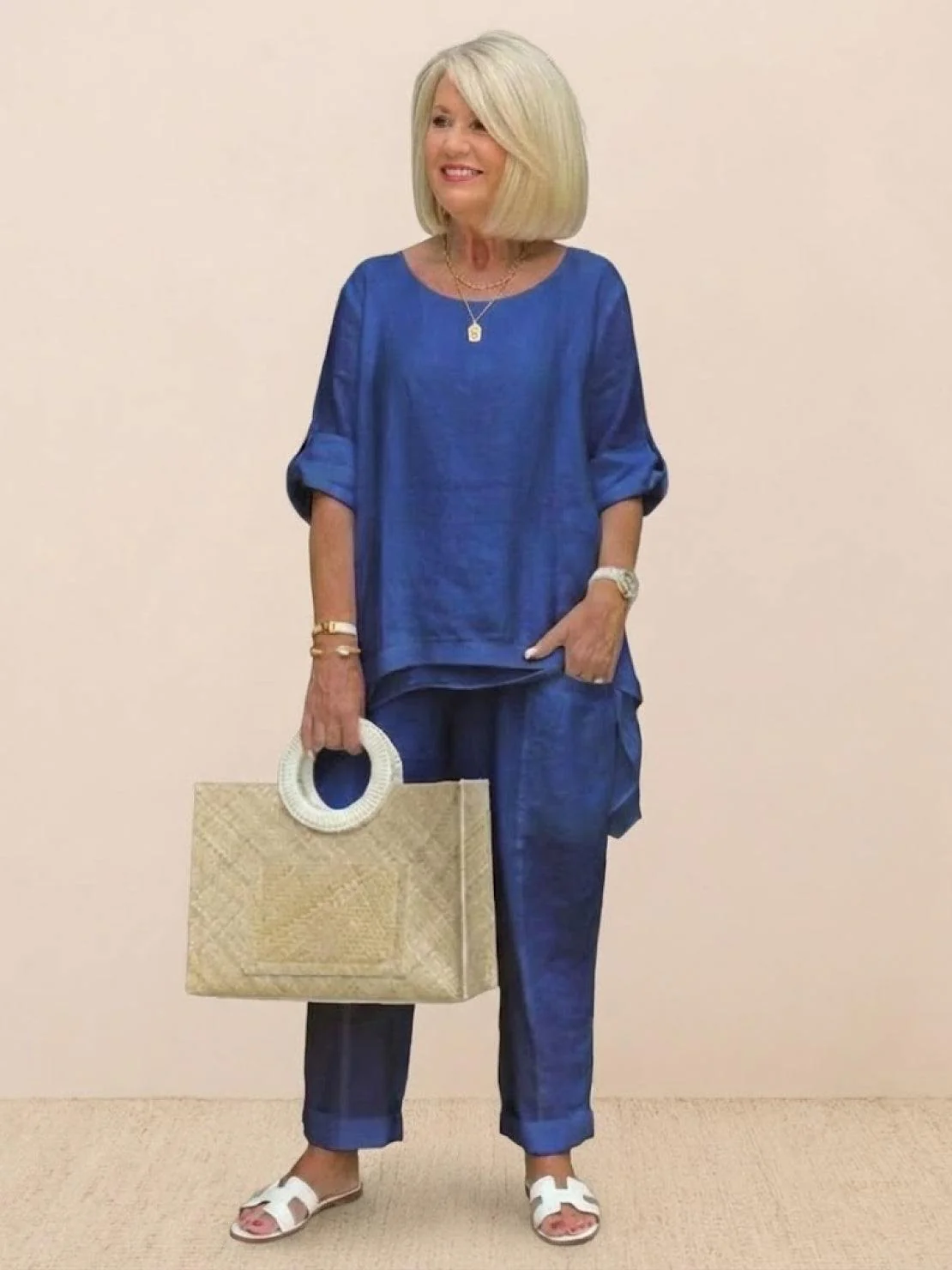 Asymmetrical Two-Piece Trouser Set - Image 12