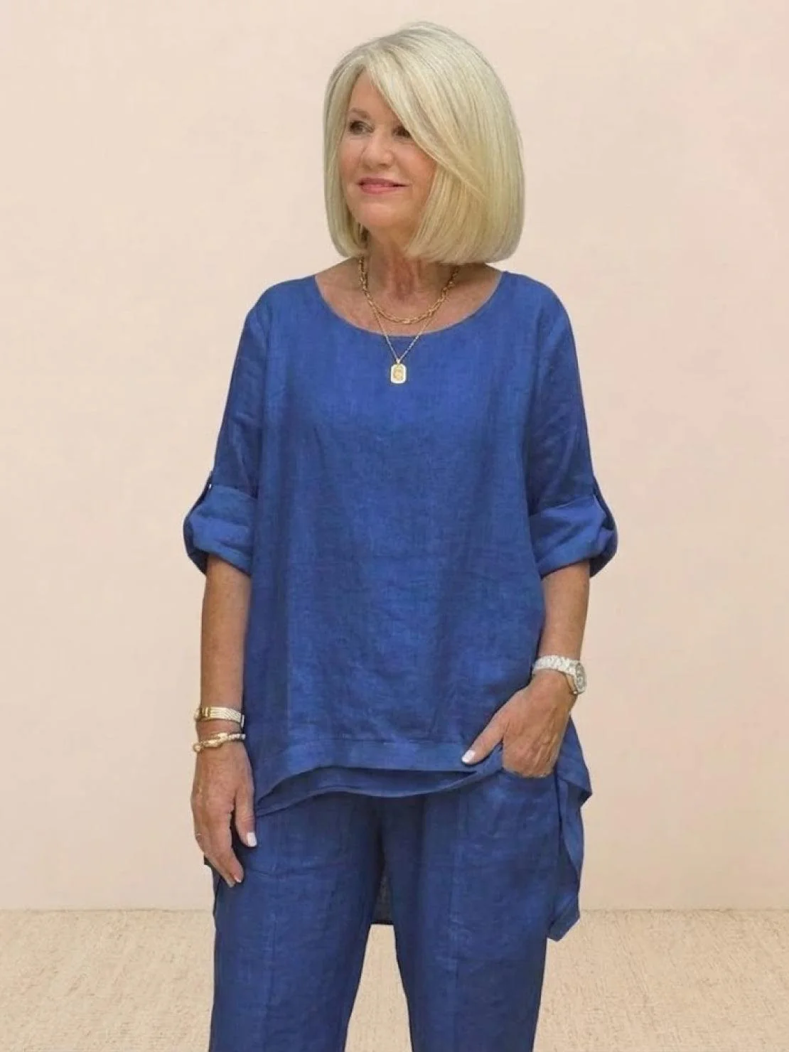 Asymmetrical Two-Piece Trouser Set - Image 14