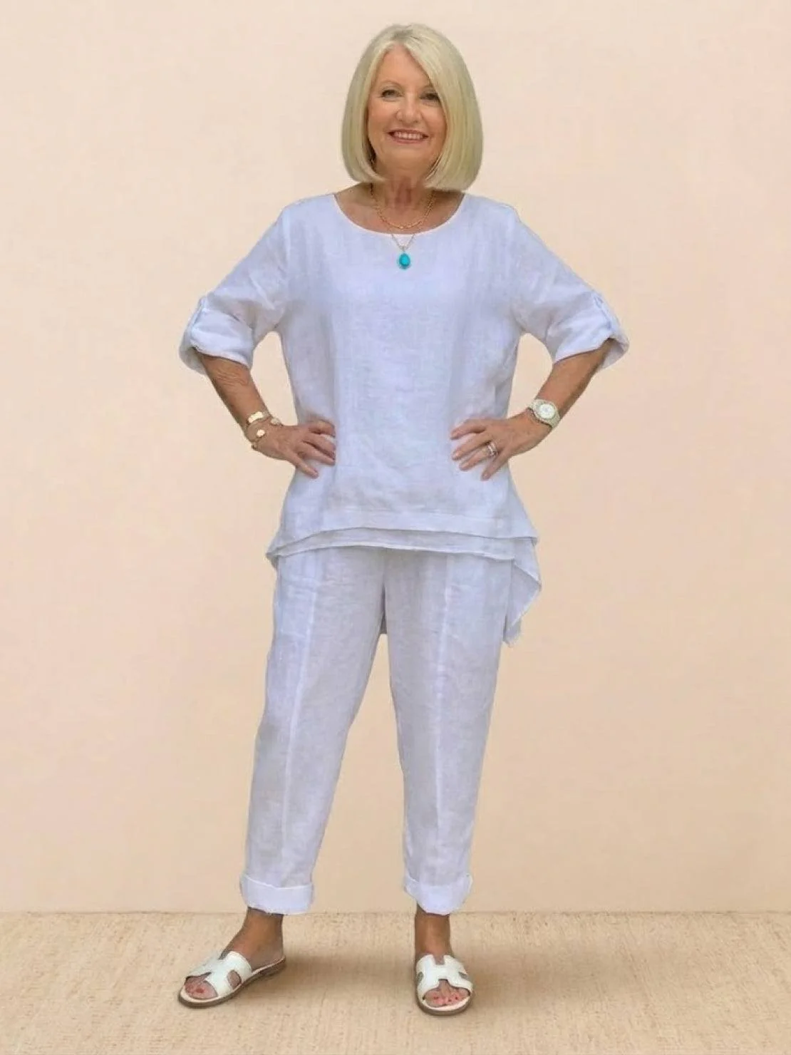 Asymmetrical Two-Piece Trouser Set - Image 18