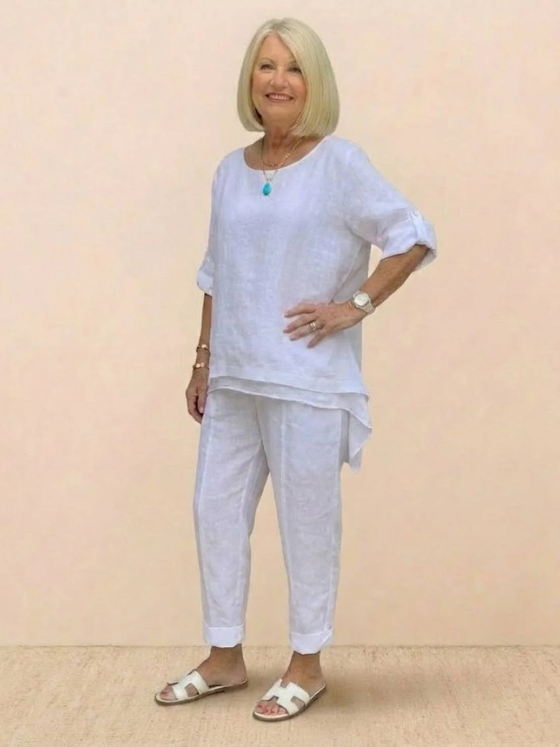 Asymmetrical Two-Piece Trouser Set - Image 19