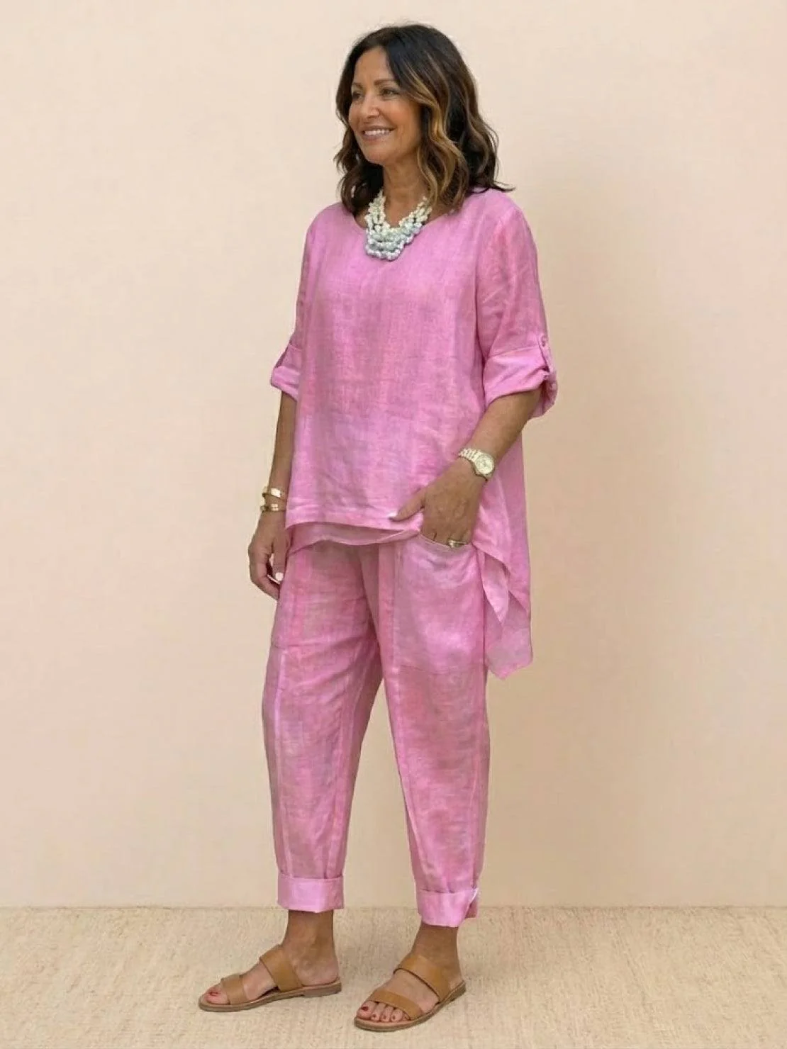 Asymmetrical Two-Piece Trouser Set - Image 25