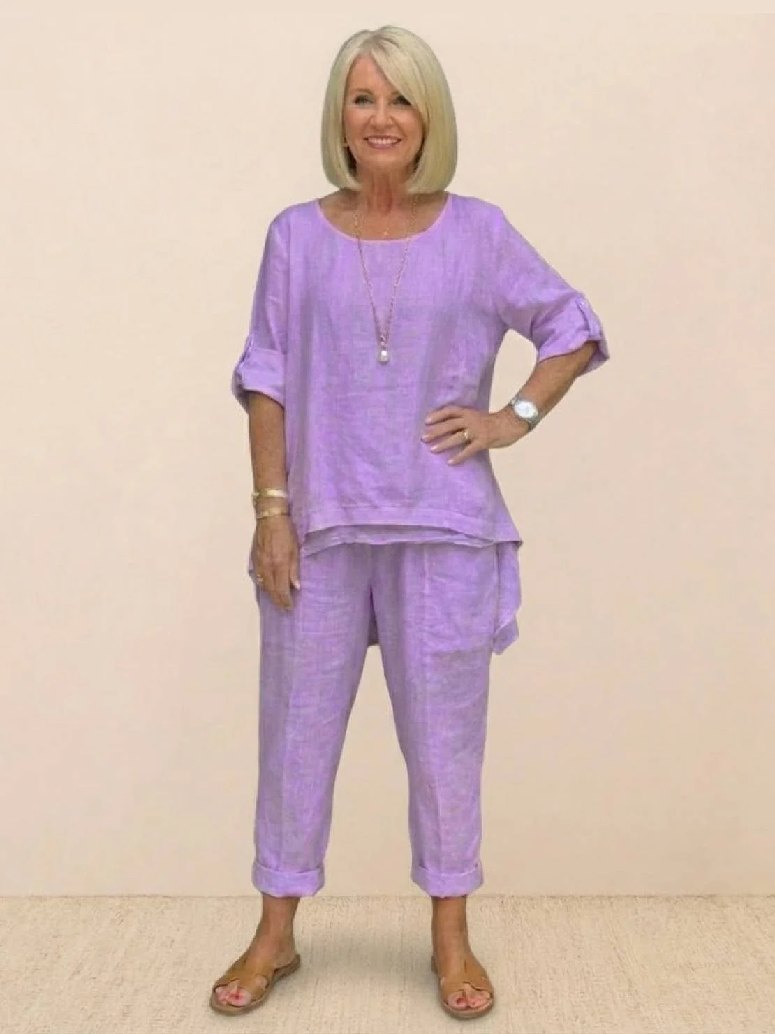Asymmetrical Two-Piece Trouser Set - Image 30