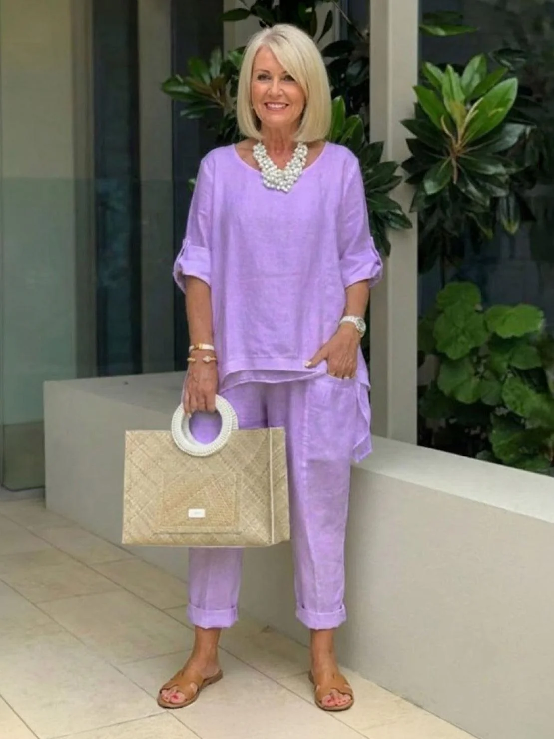 Asymmetrical Two-Piece Trouser Set - Image 34