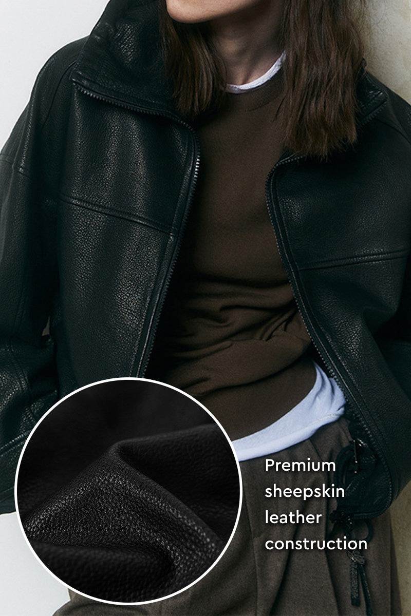 Authentic Sheepskin Leather Jacket - Image 3