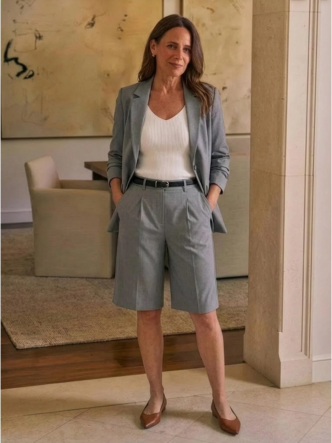 Blazer and High-Waisted Shorts Two-Piece Set - Image 20