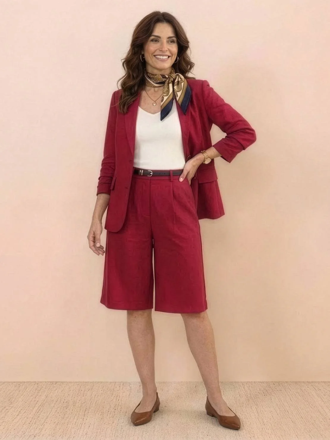 Blazer and High-Waisted Shorts Two-Piece Set - Image 25