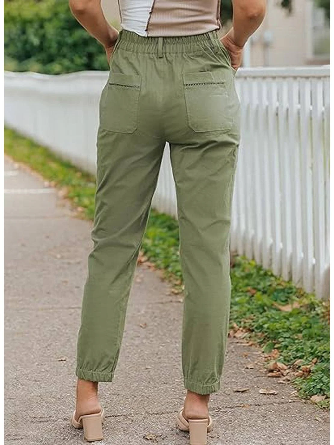 Casual Button-Down Utility-Chic Trousers with Pockets - Image 3