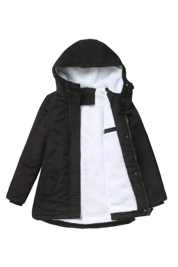 Casual Hooded Velvet Coat - Image 6