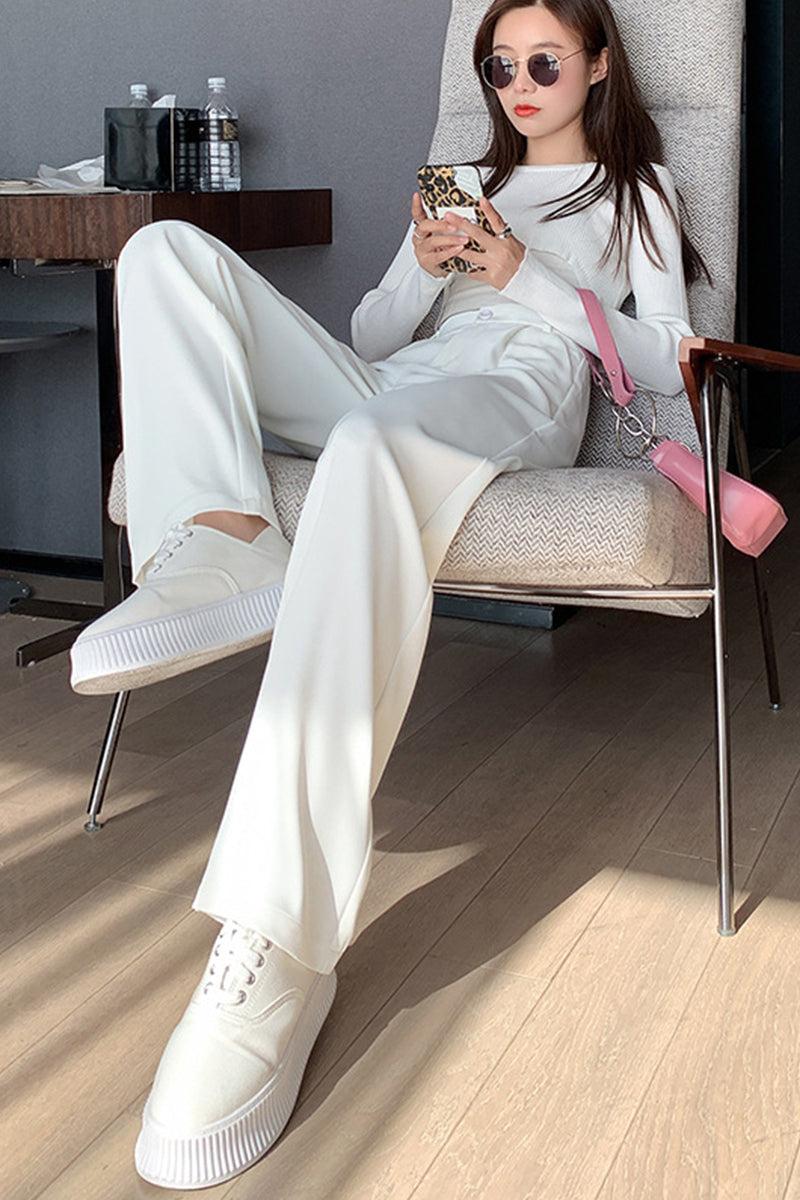 Casual Loose Wide-Leg High-Waisted Straight Pants - Image 10