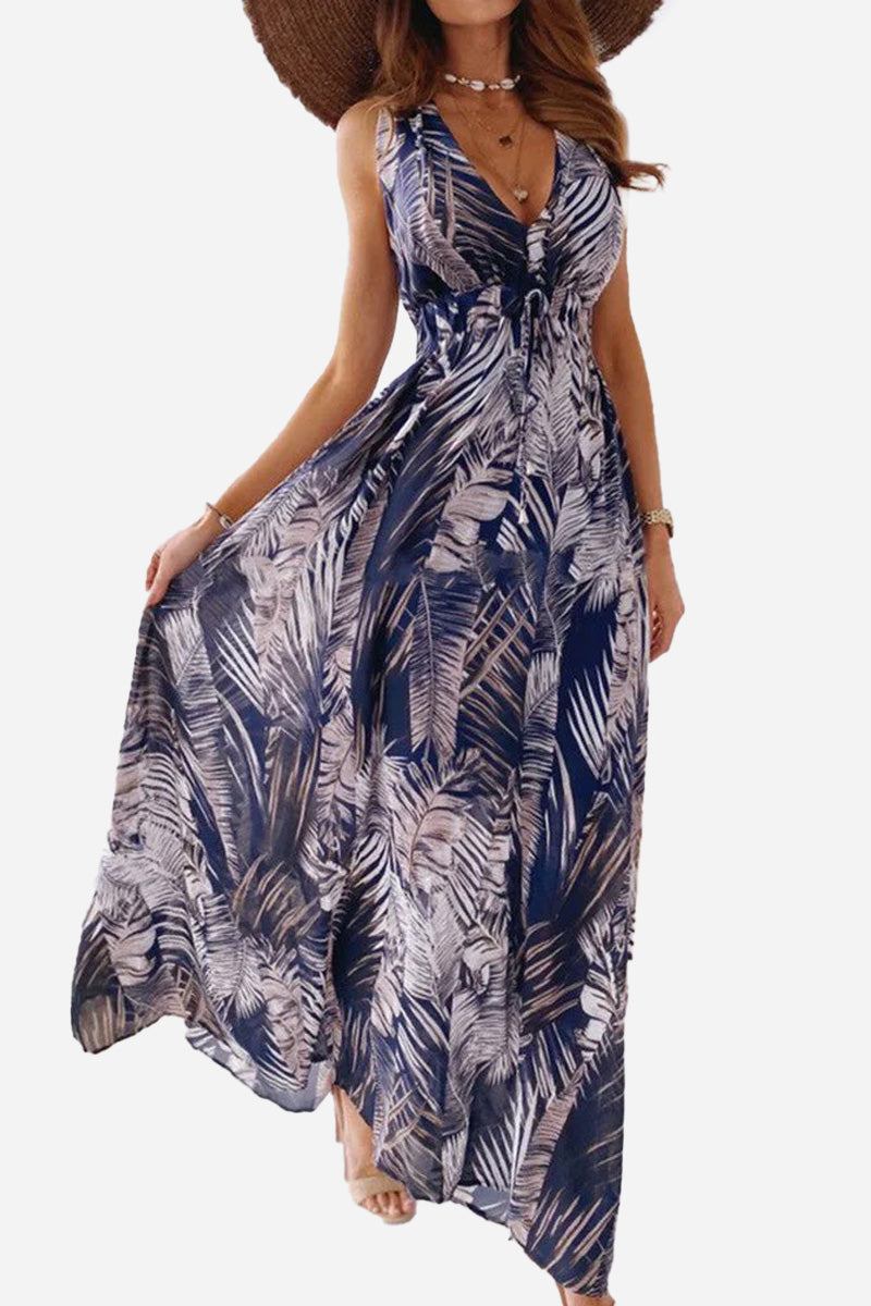 Casual Sleeveless Print Strap Dress - Image 5