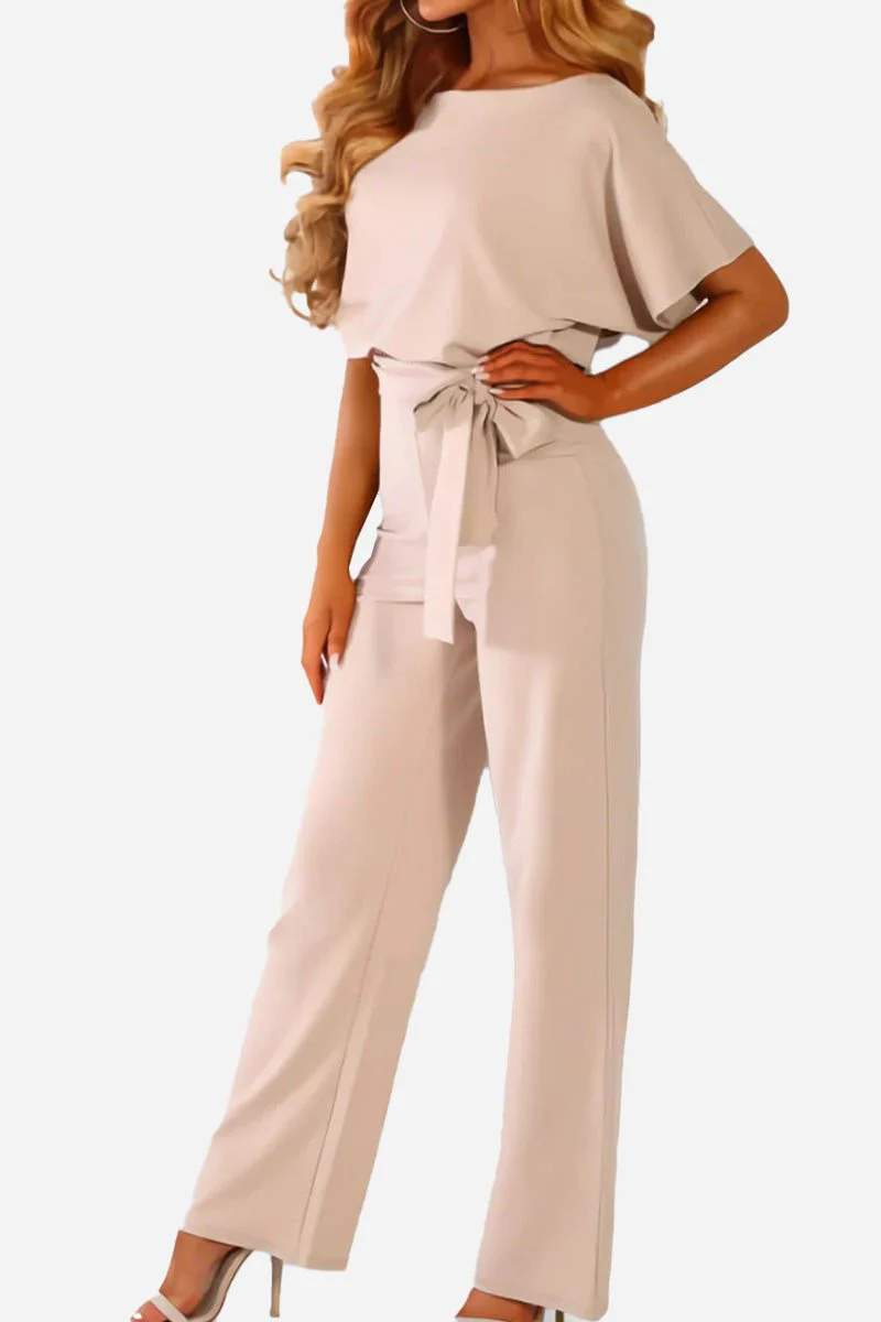 Chic Short-Sleeved Wide-Leg Jumpsuit - Image 6