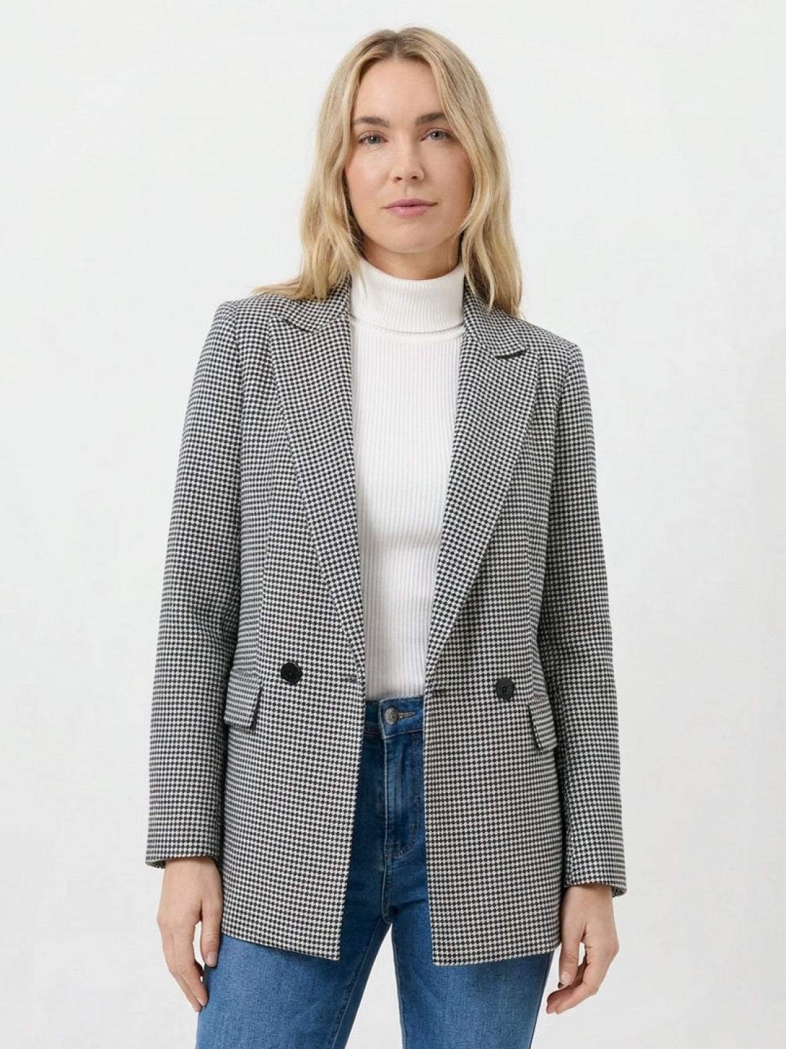 Classic Houndstooth Commuter Blazer