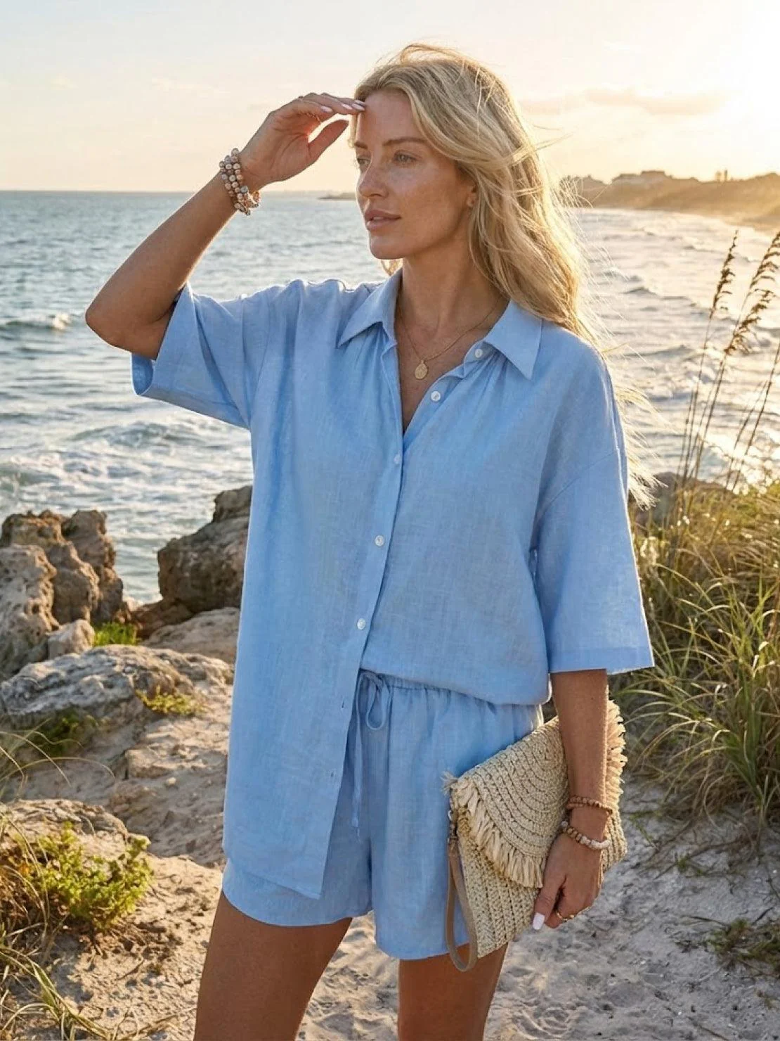 Coastal Linen Cotton Two Piece Set - Image 7