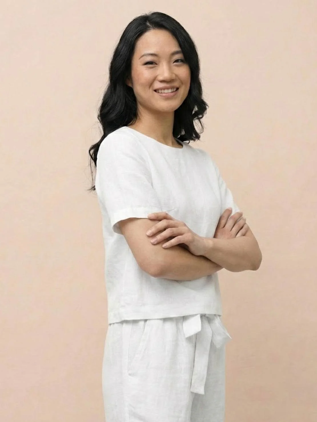 Cotton-Linen Blend Monochrome Two-Piece Set - Image 24