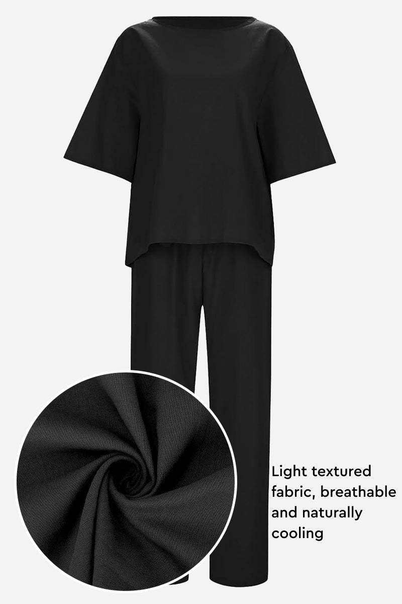Cotton-Linen Blend Monochrome Two-Piece Set - Image 7