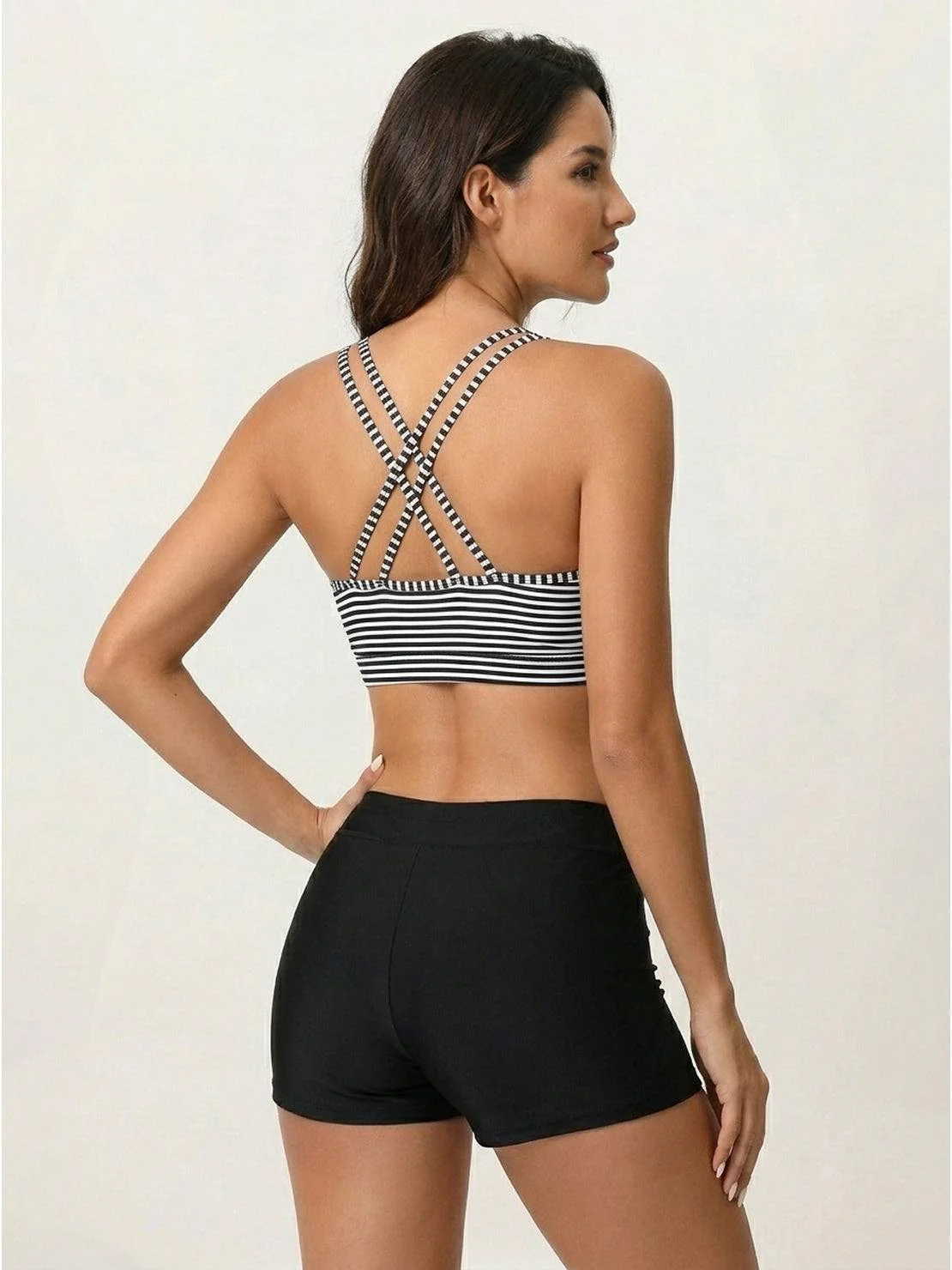 Criss-Cross Back Three-Piece Tankini Set - Image 5