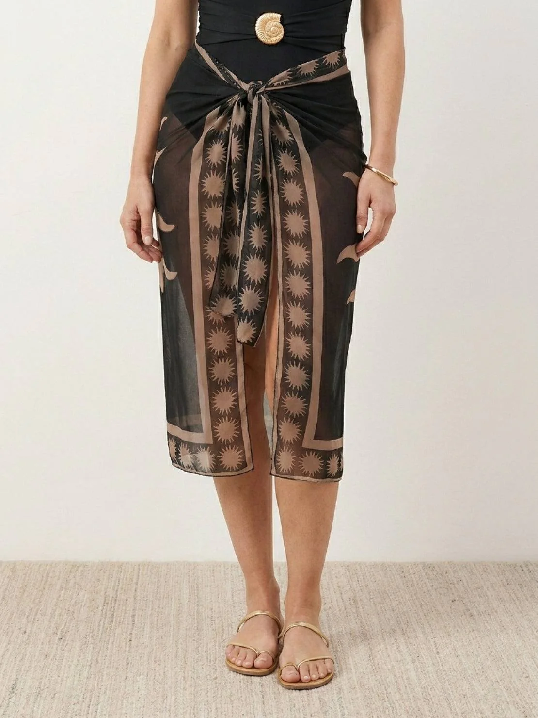 Deep-V Swimsuit with Sarong - Image 5