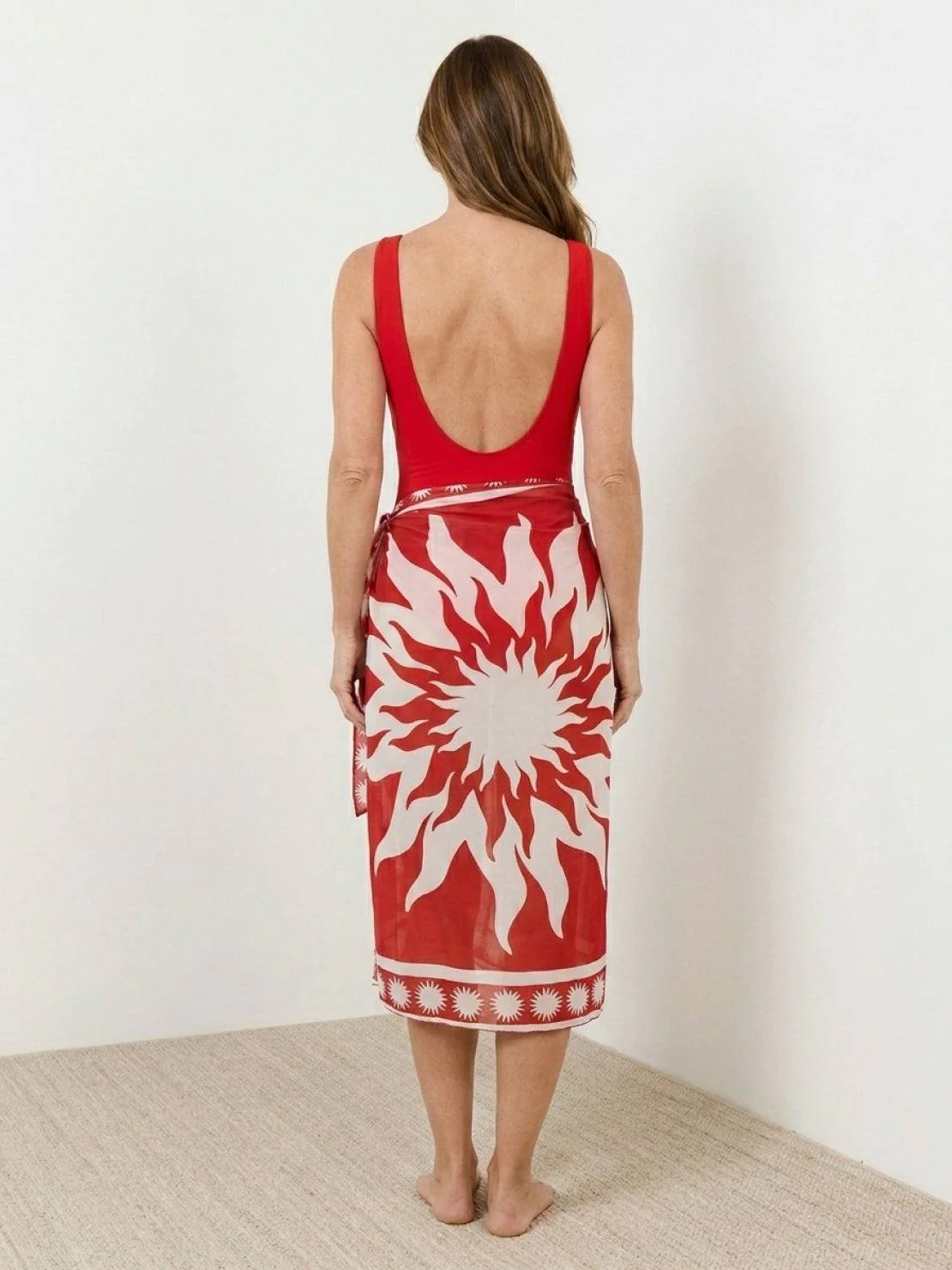 Deep-V Swimsuit with Sarong - Image 9