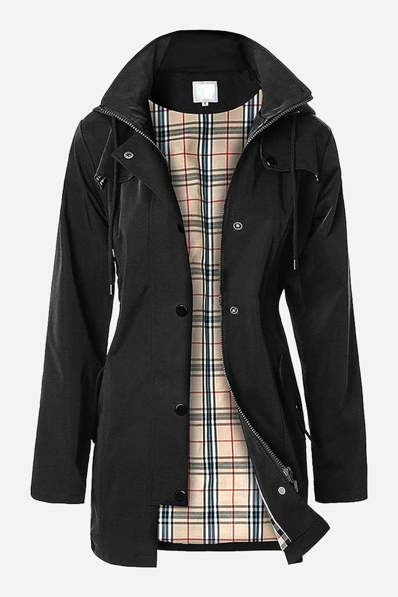 Elegant Plaid Raincoat Windbreaker - Image 2