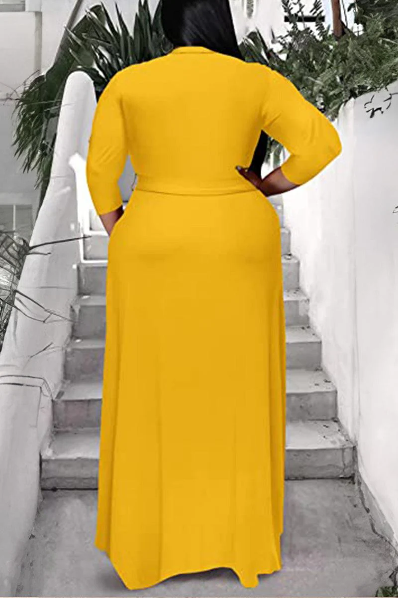Elegant Plus Size Belted Dress - Image 11