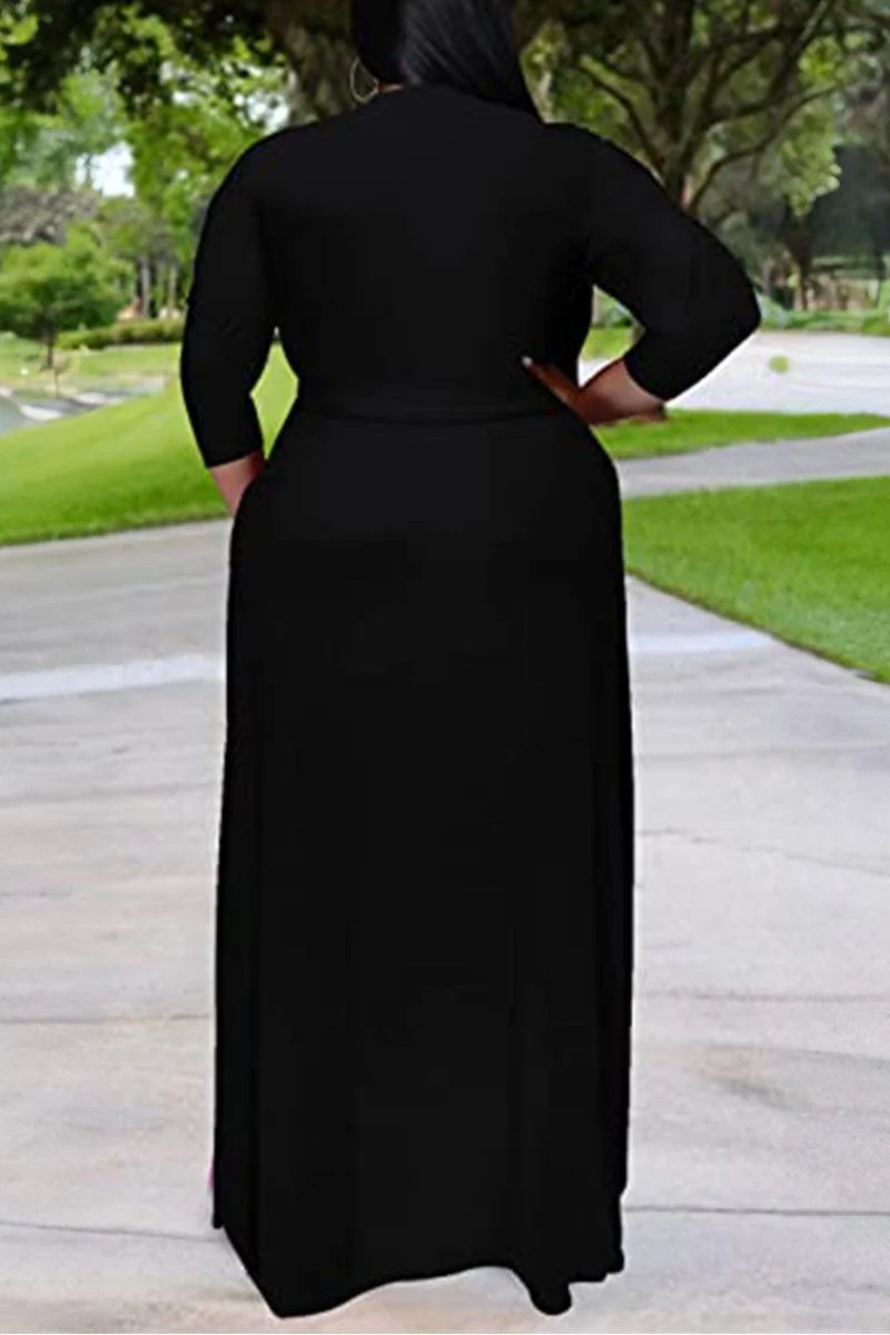 Elegant Plus Size Belted Dress - Image 3
