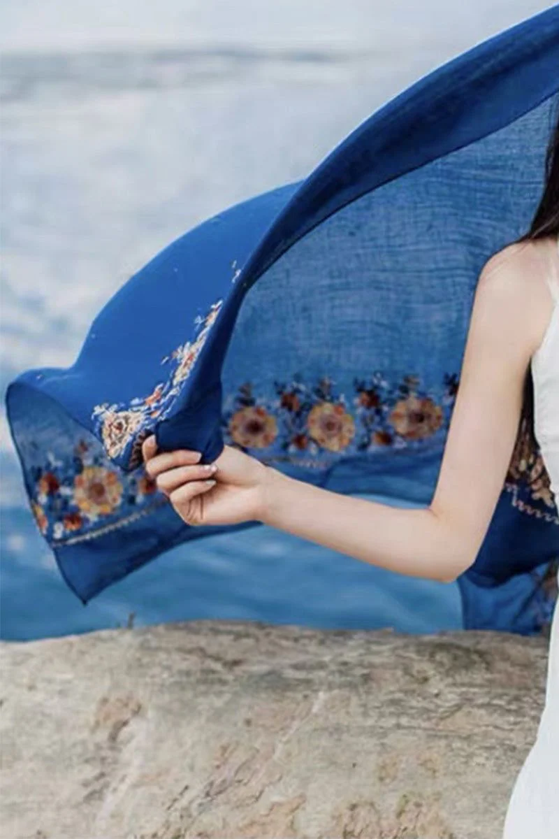 Embroidered Travel-Must Versatile Shawl - Image 14