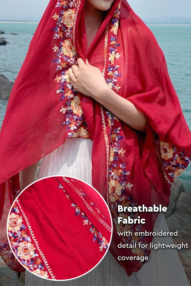 Embroidered Travel-Must Versatile Shawl - Image 3